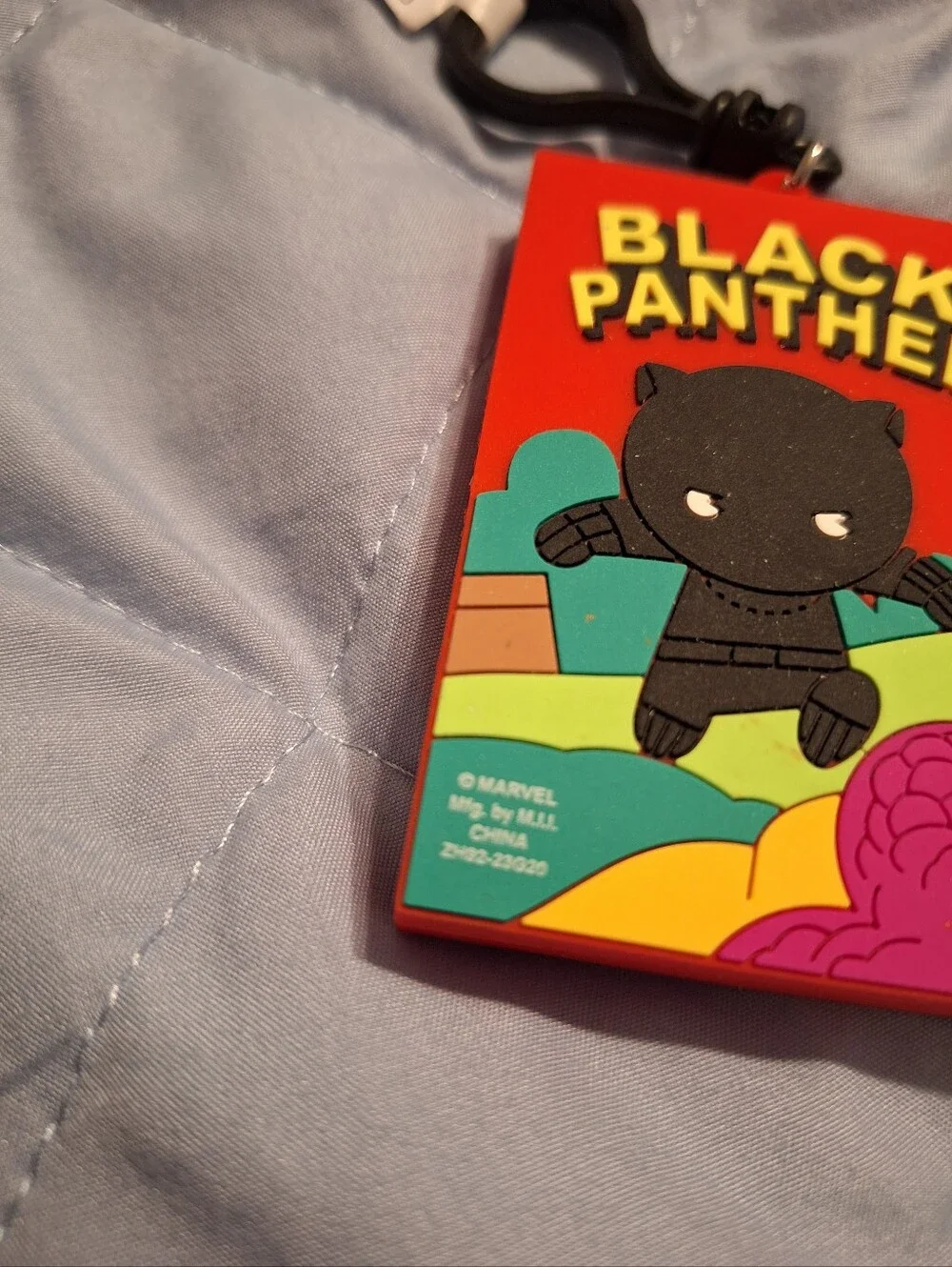 Marvel Black Panther Keychain Charm Backpack Rubber new
